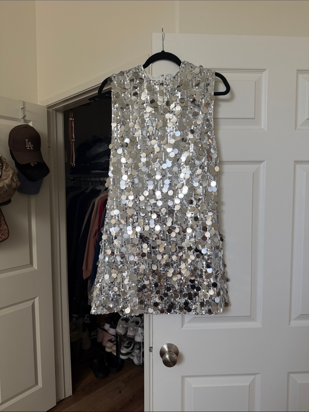 Silver Sequin Shift Dress - showpo.